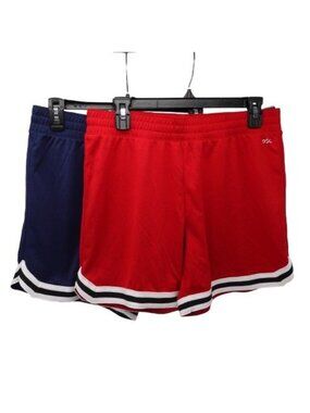 NEW DSG Women's BUNDLE of 2 5" Mid Rise All Sport Shorts Navy Blue & Red Size M
